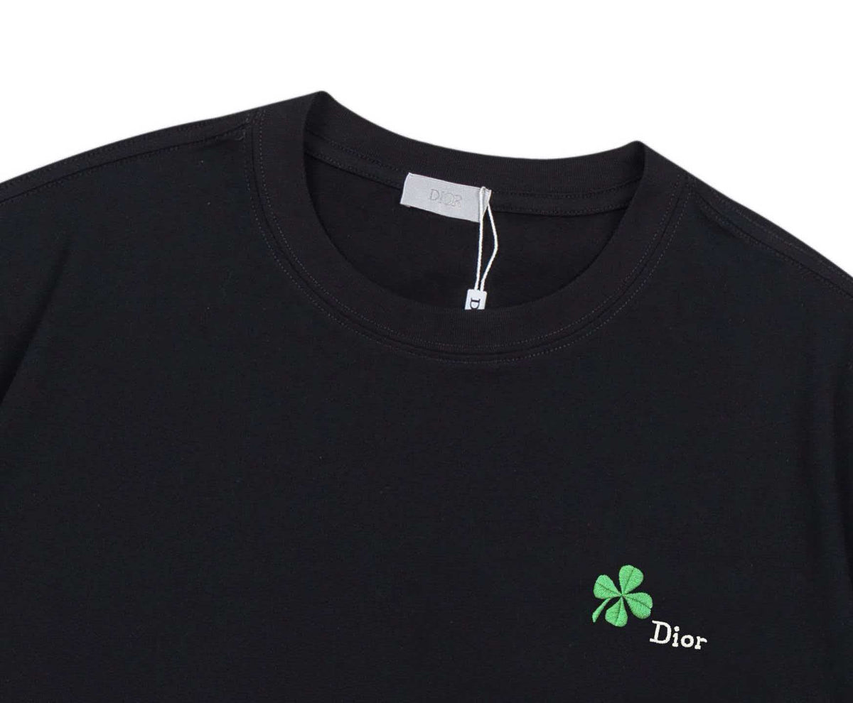 2026 new high-density embroidered green clover logo unisex short sleeved t-shirt