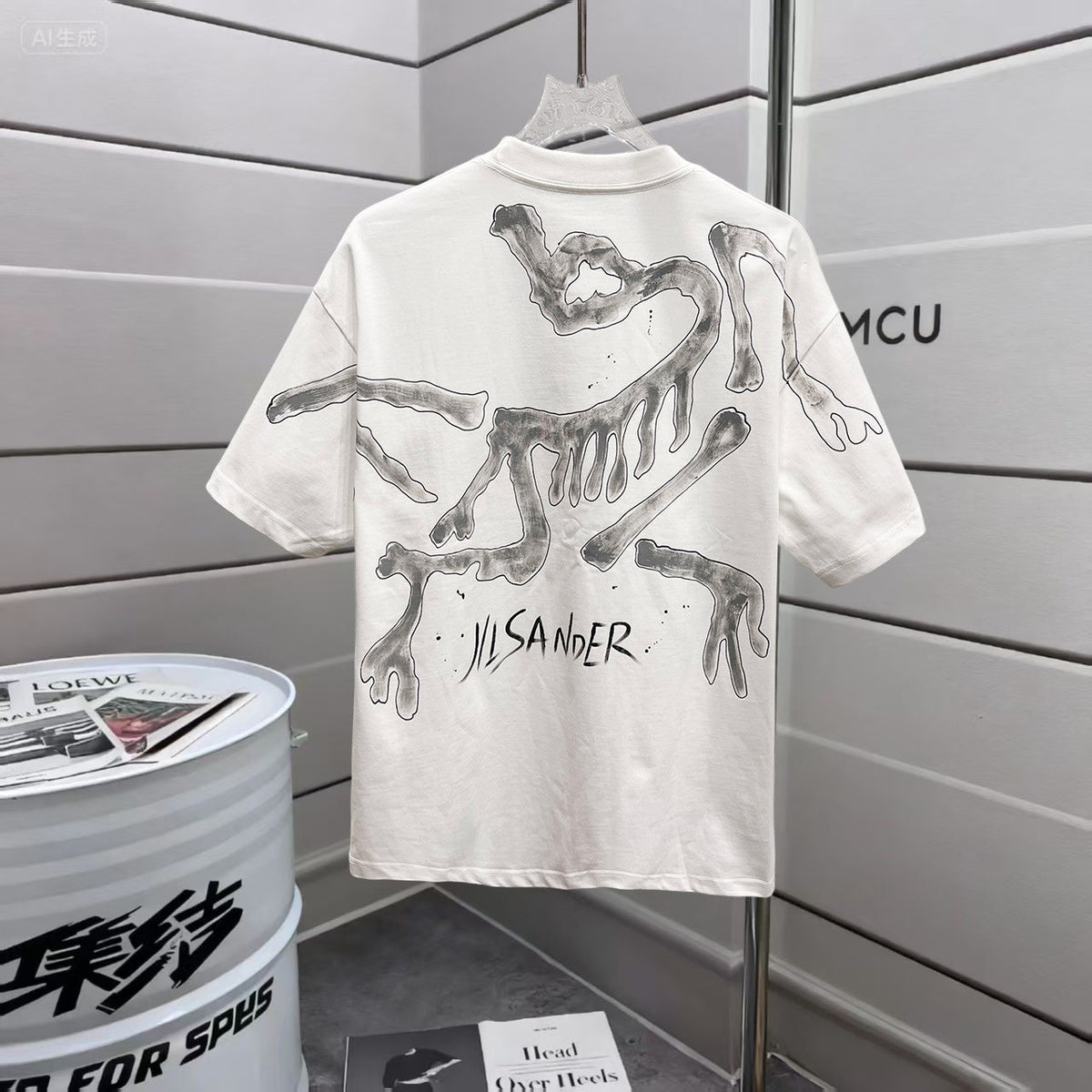 Loose hand drawn T-shirt -8