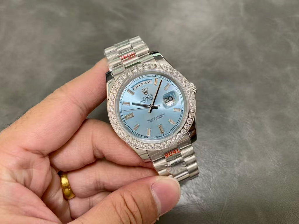 Blue - Silver 904L Steel - Automatic -36mm