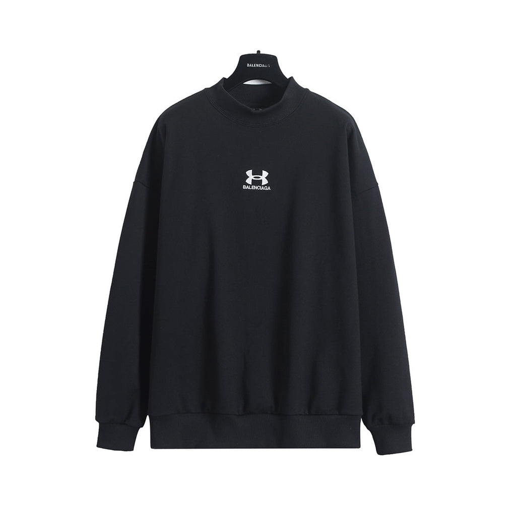 Embroidered round neck hoodie