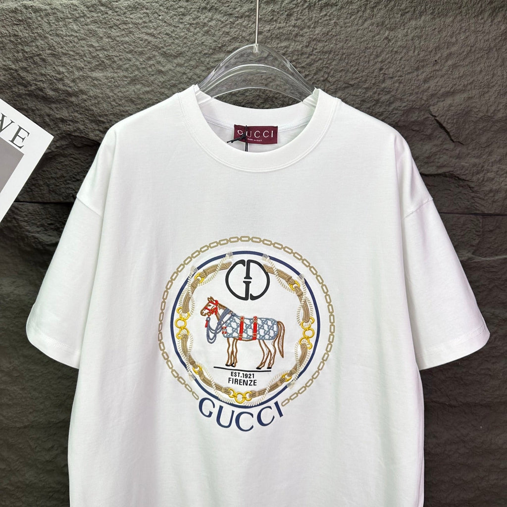 Letter logo couple's short sleeved T-shirt