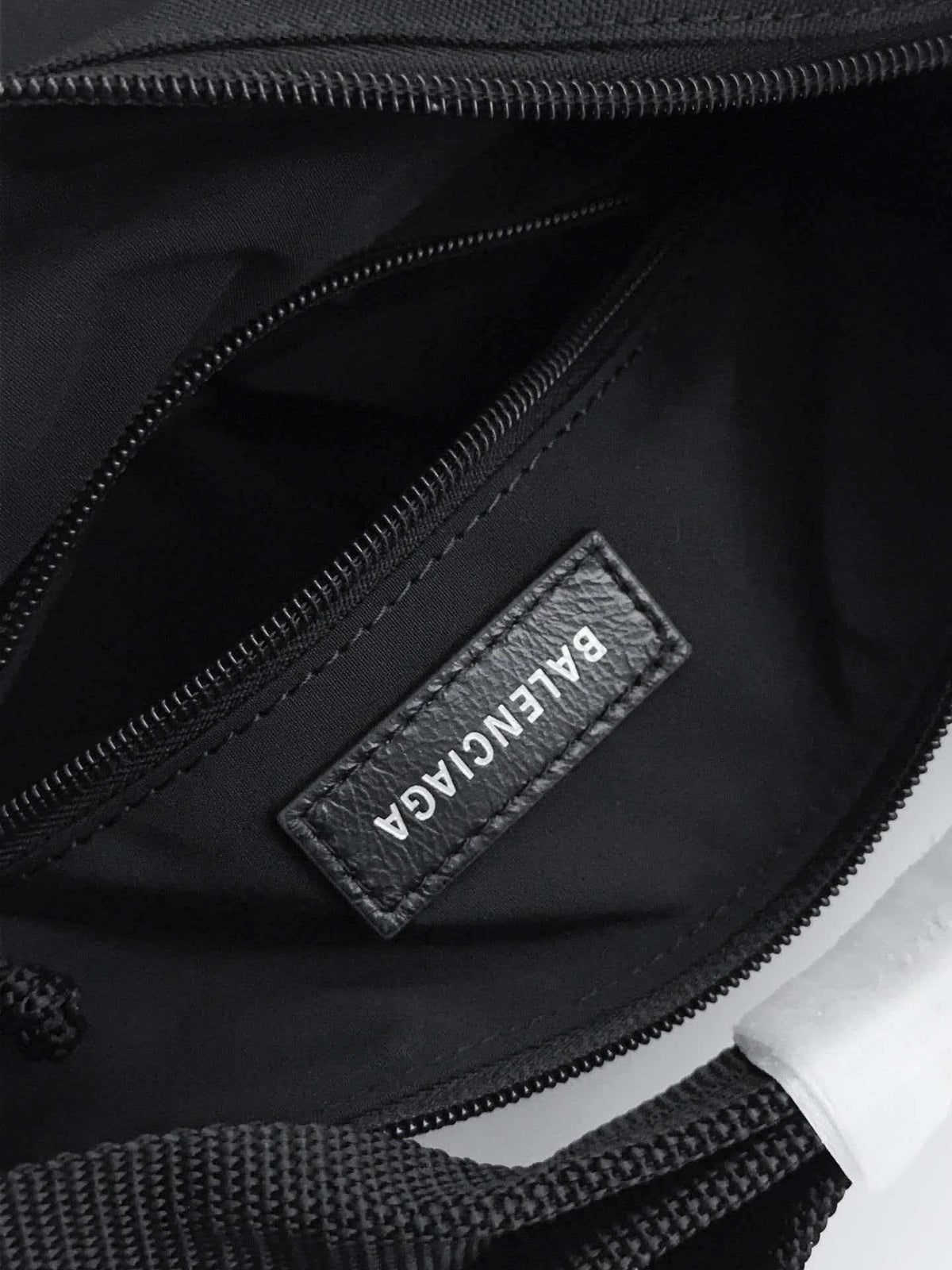 Black recycled nylon shoulder bag armpit bag