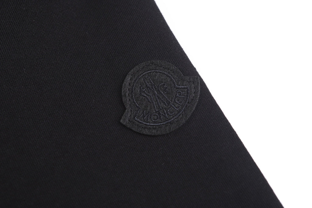 Space Embroidered Logo Round Neck Cotton T-shirt