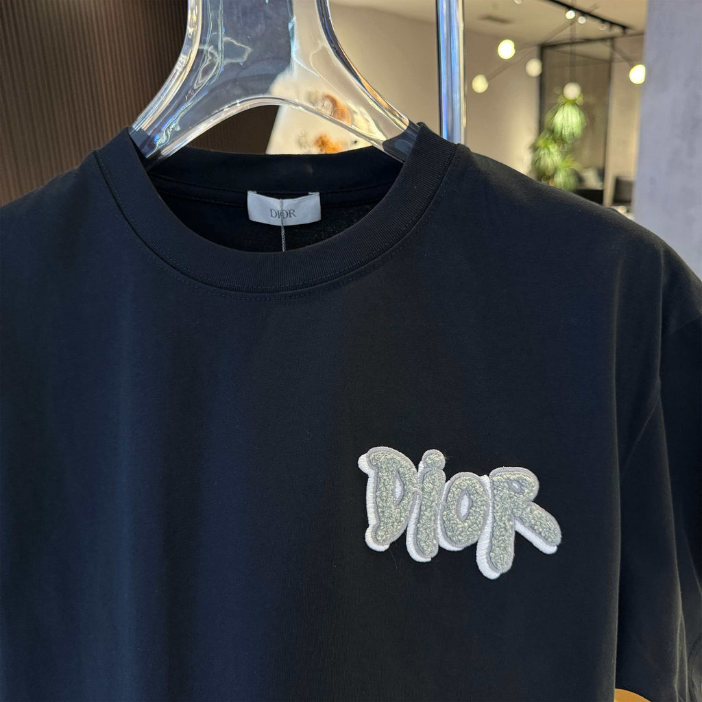 26ss new embroidery craft logo letter short sleeved shirt