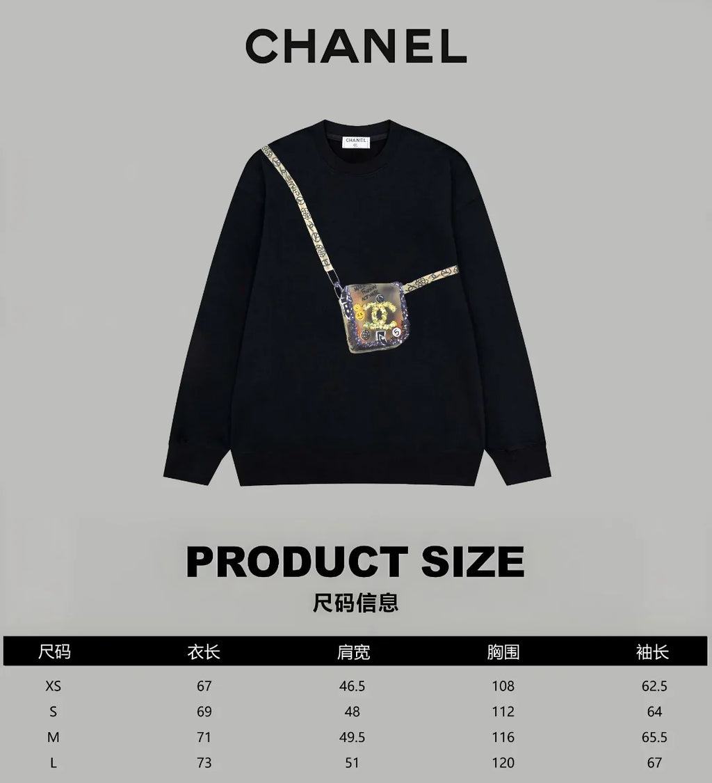 Printed looped long sleeved hoodie