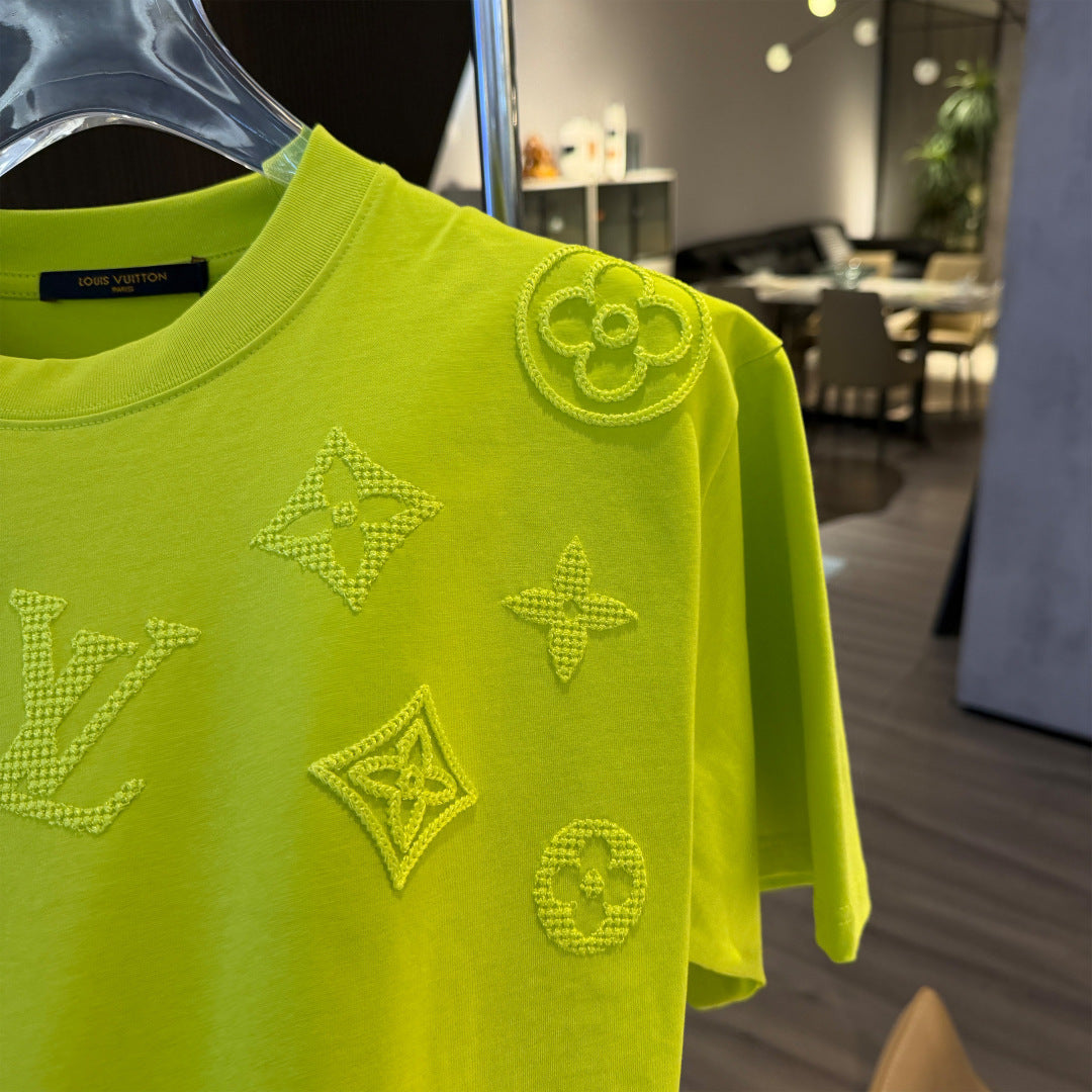 New embroidery craft logo letter short sleeved shirt