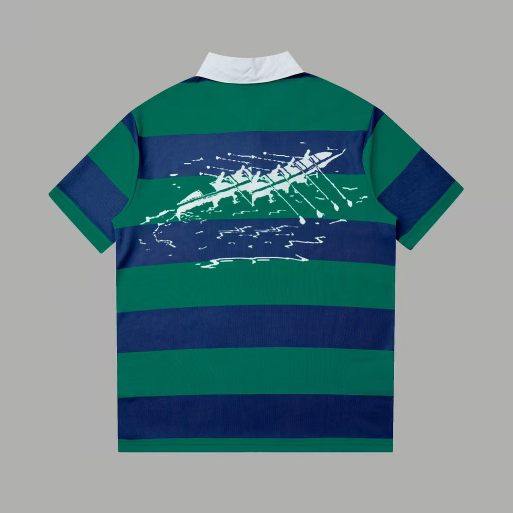 New striped contrasting short sleeved shirt