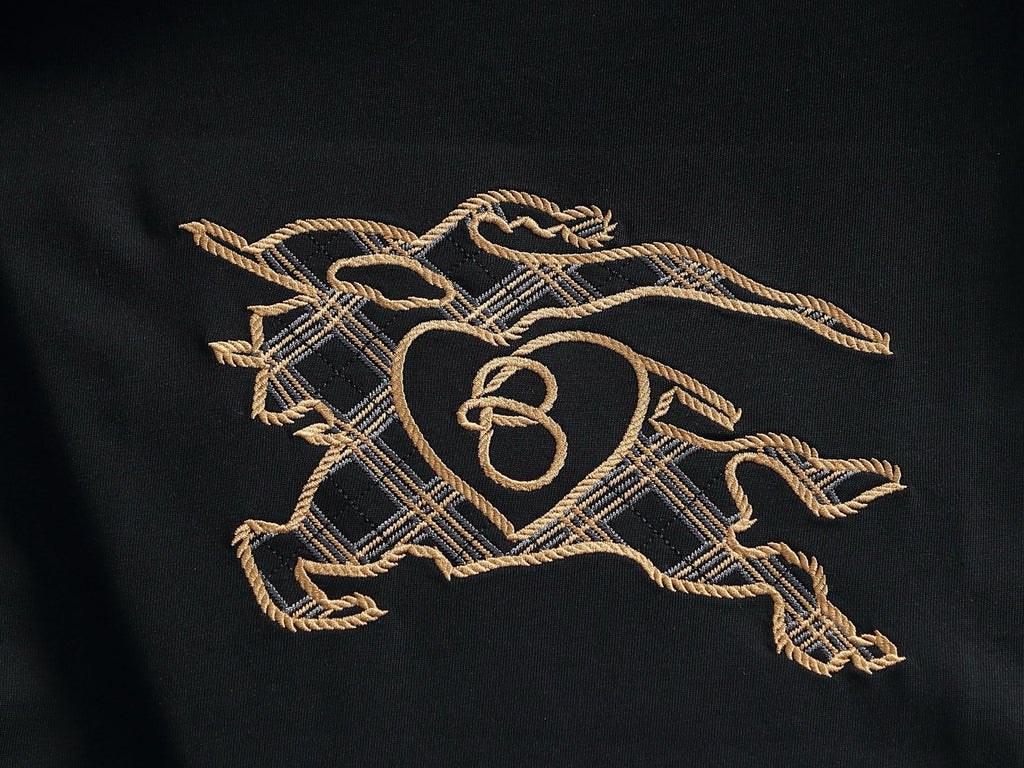 Classic Embroidered Round Neck T-shirt with Back