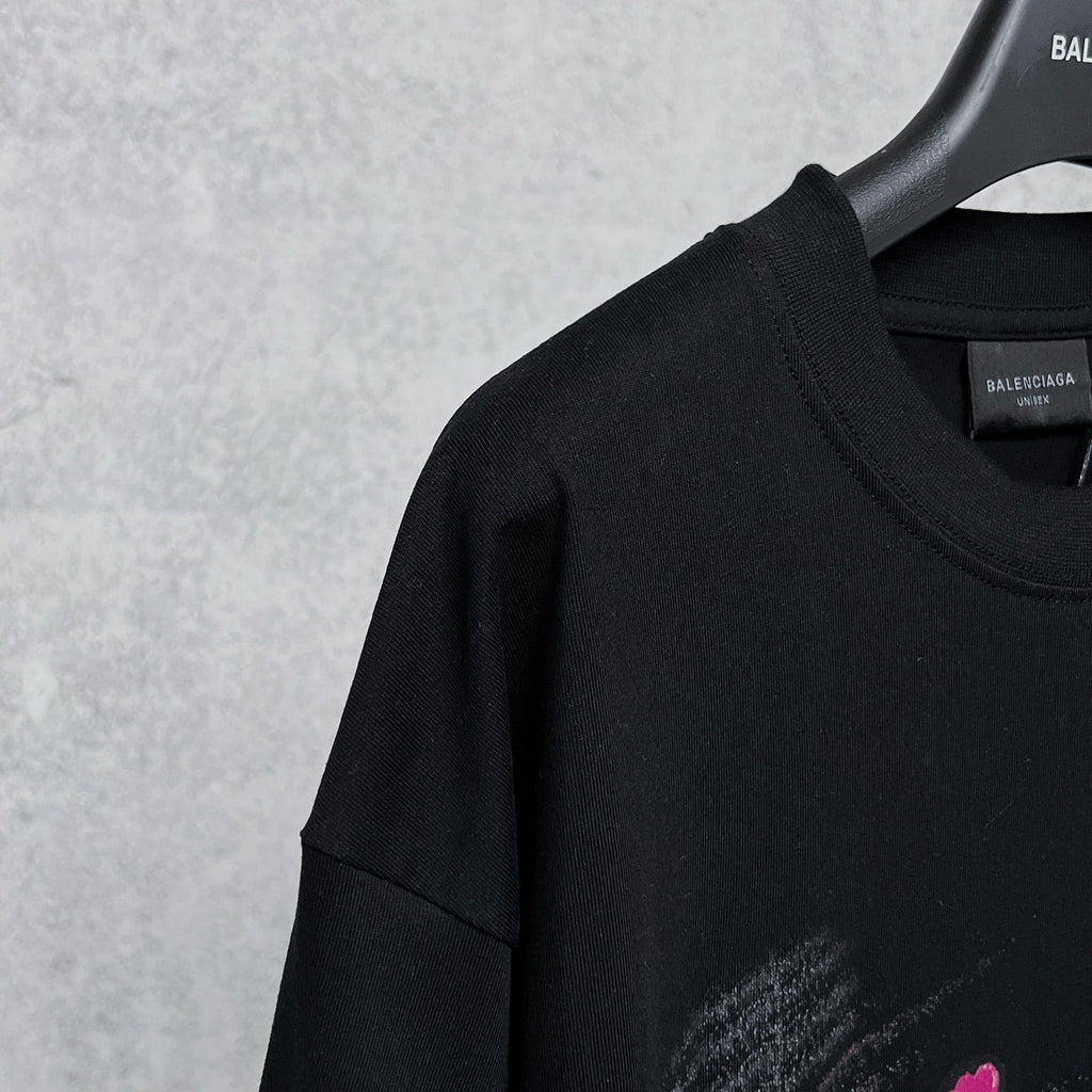 Embroidered letter short sleeved T-shirt