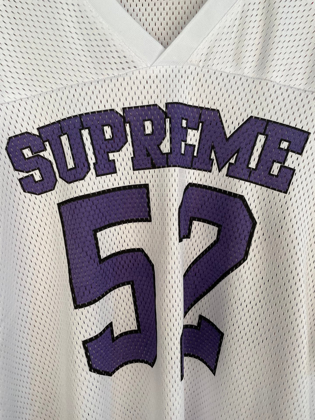52 mesh letter embroidered V-neck football jersey casual sports short sleeved T-shirt