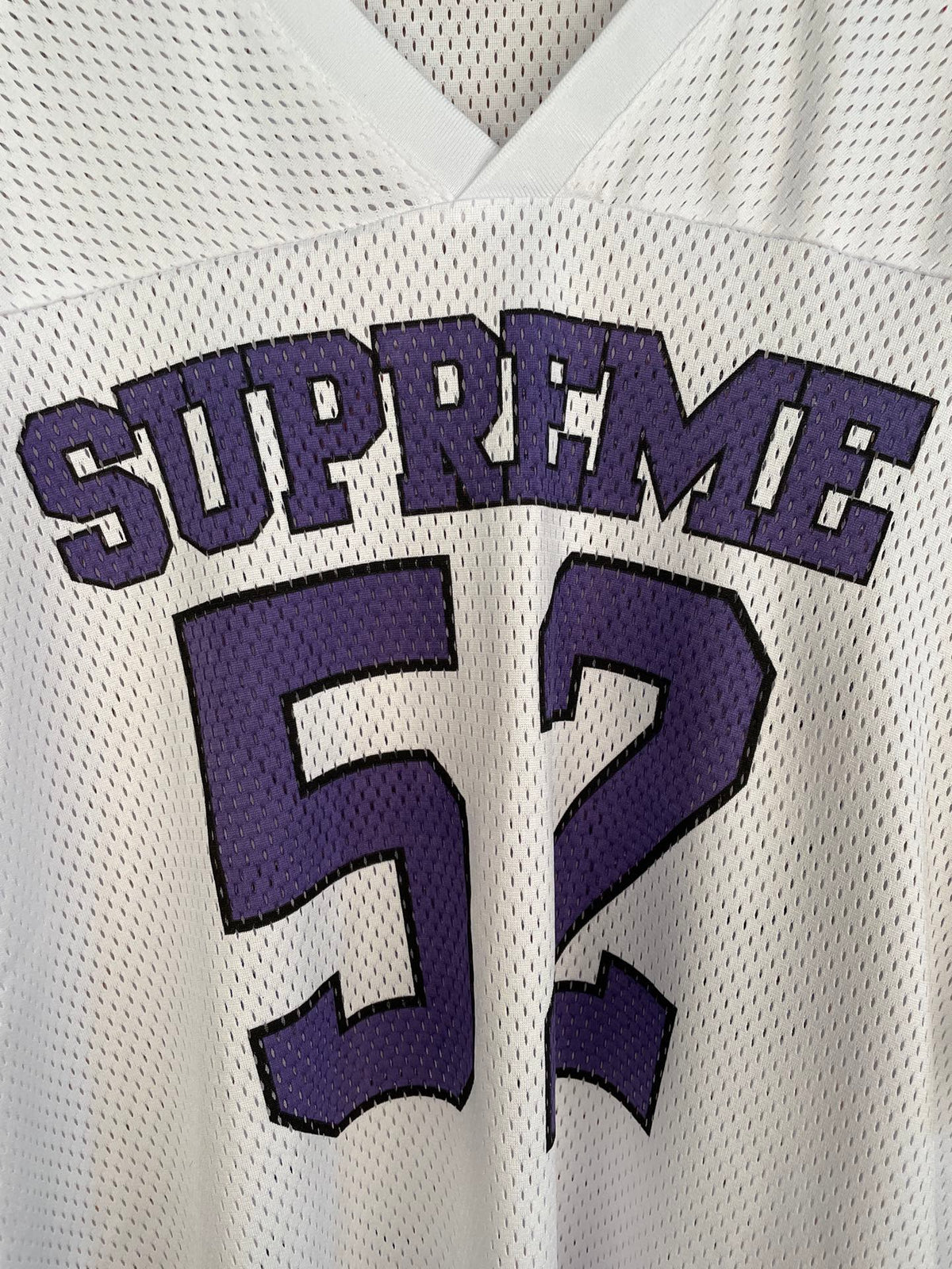 52 mesh letter embroidered V-neck football jersey casual sports short sleeved T-shirt
