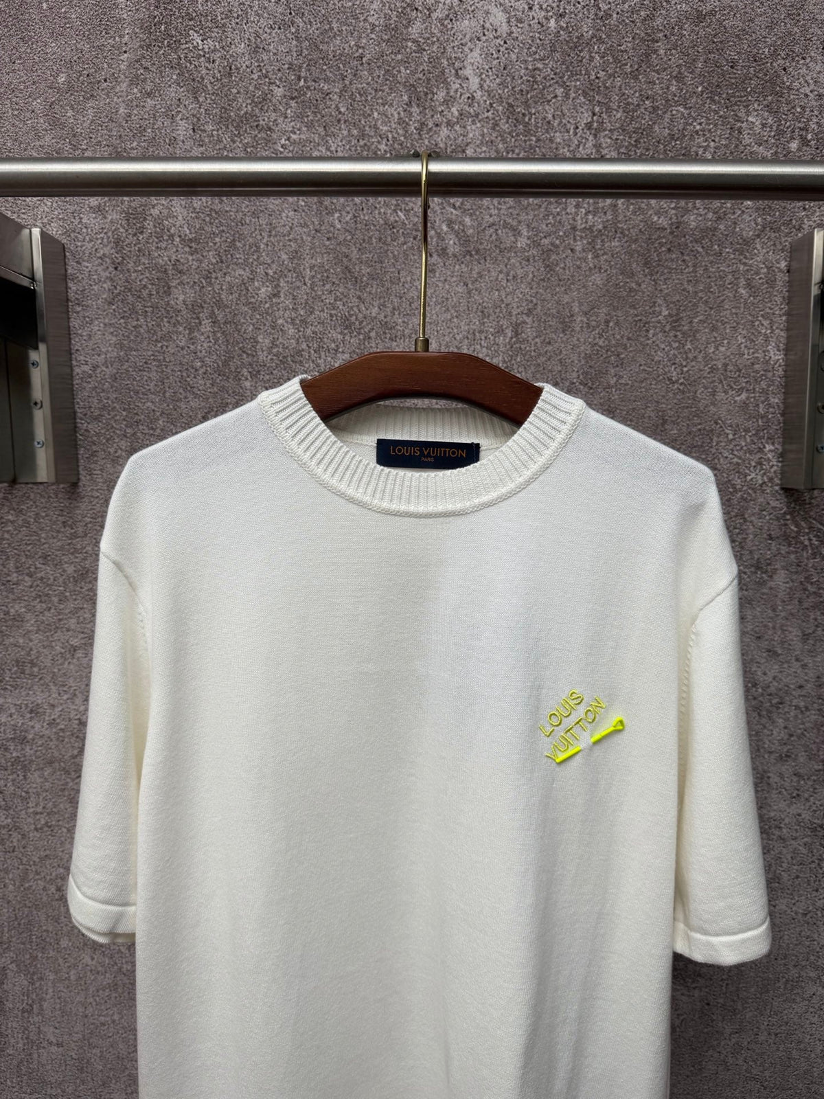 Pin Embroidered Knitted Short Sleeve T-shirt