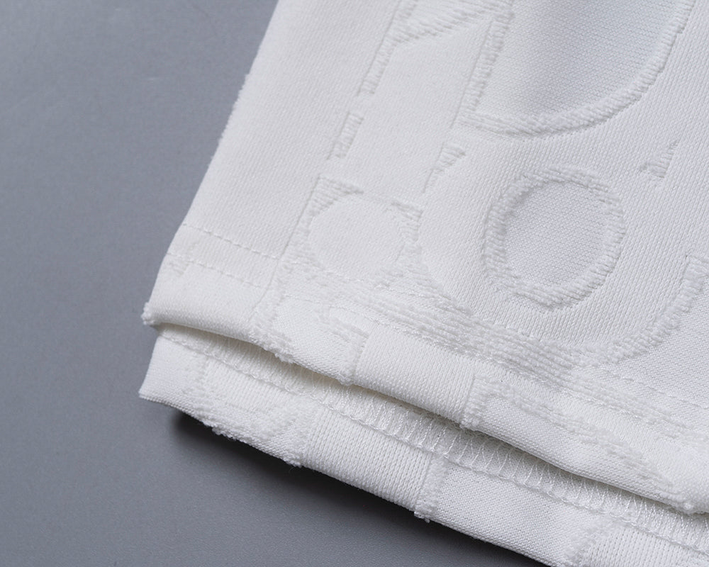 Knitted jacquard fabric lapel T-shirt