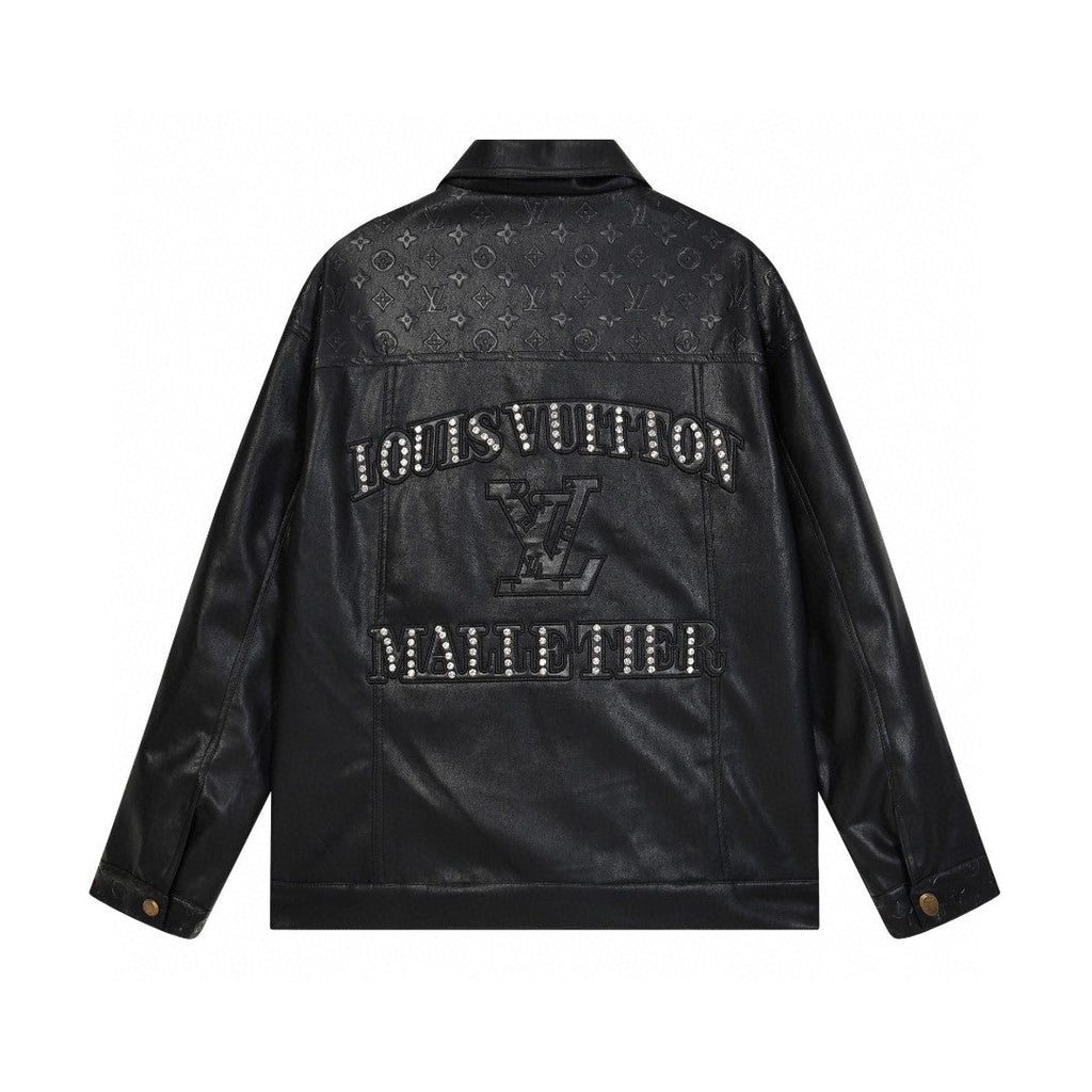 Full leather baseball jacket