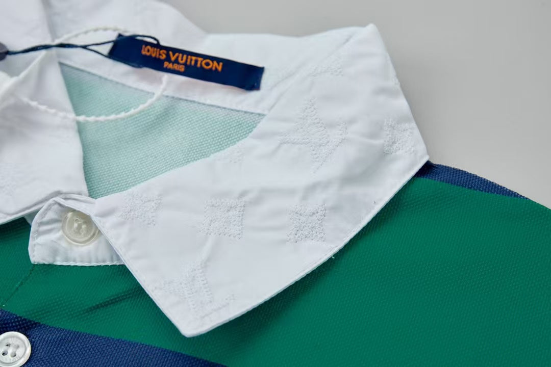 New striped contrasting short sleeved shirt
