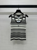25 Spring and Summer Newest Style! U-neck striped knitted vest