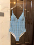 25 Summer New Sling V Neck One-Piece Swimsuit
