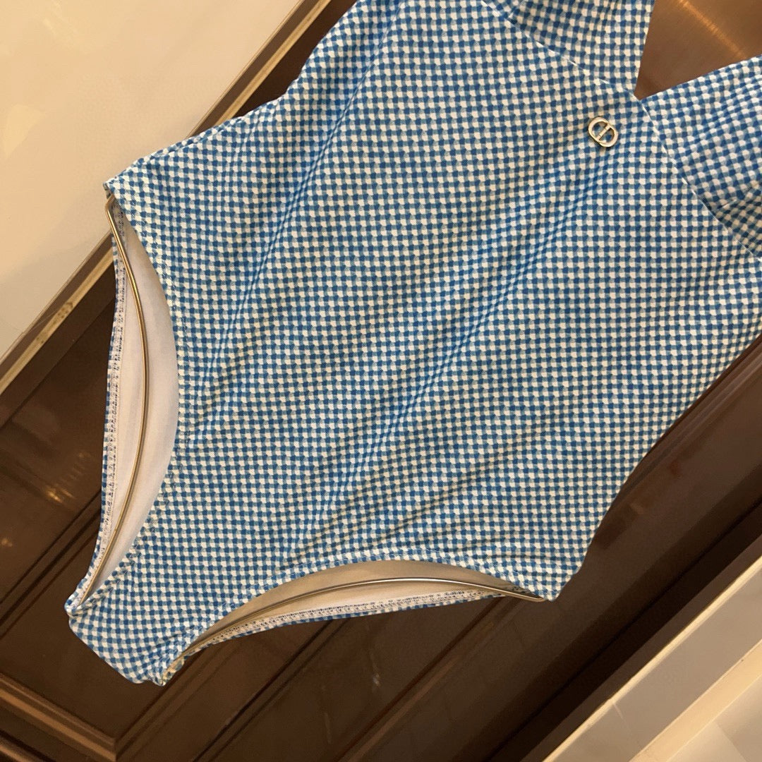 25 Summer New Sling V Neck One-Piece Swimsuit
