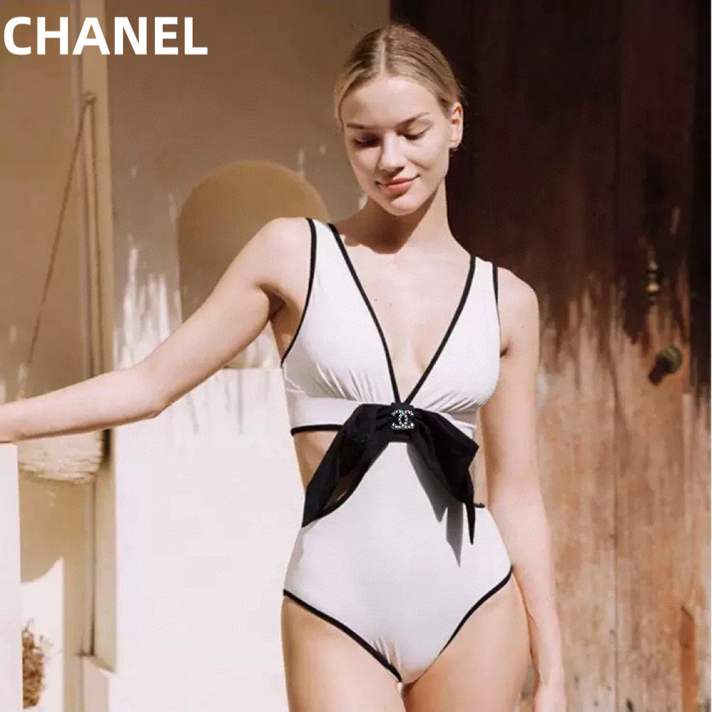 25 One-piece bow swimsuit