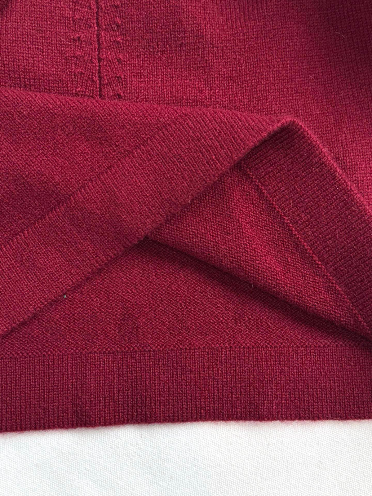 Pure wool, custom-colored and dyed, contrast-colored stitching, and camisole