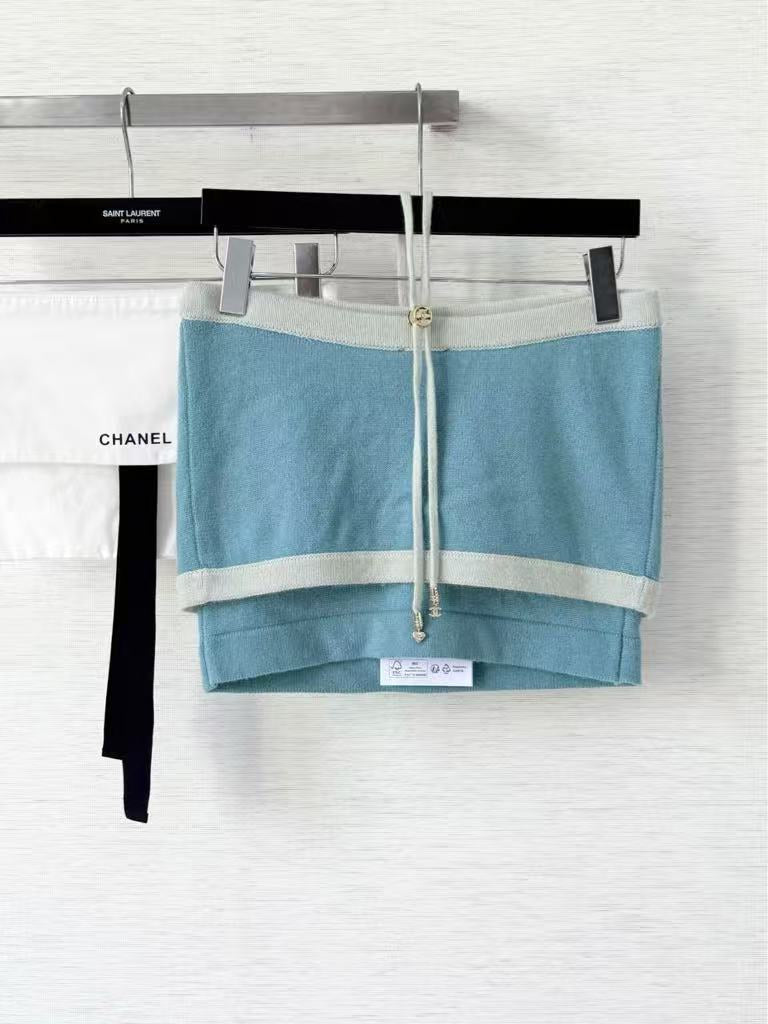 Pure wool, custom-colored and dyed, contrast-colored stitching, and camisole
