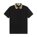 Classic plaid contrasting short sleeved shirt with collar