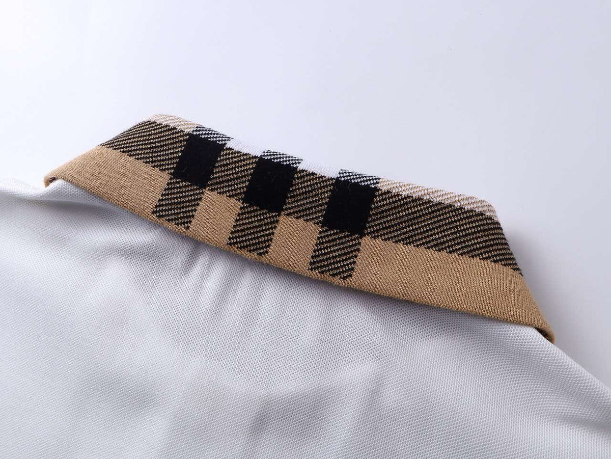 Classic plaid contrasting short sleeved shirt with collar