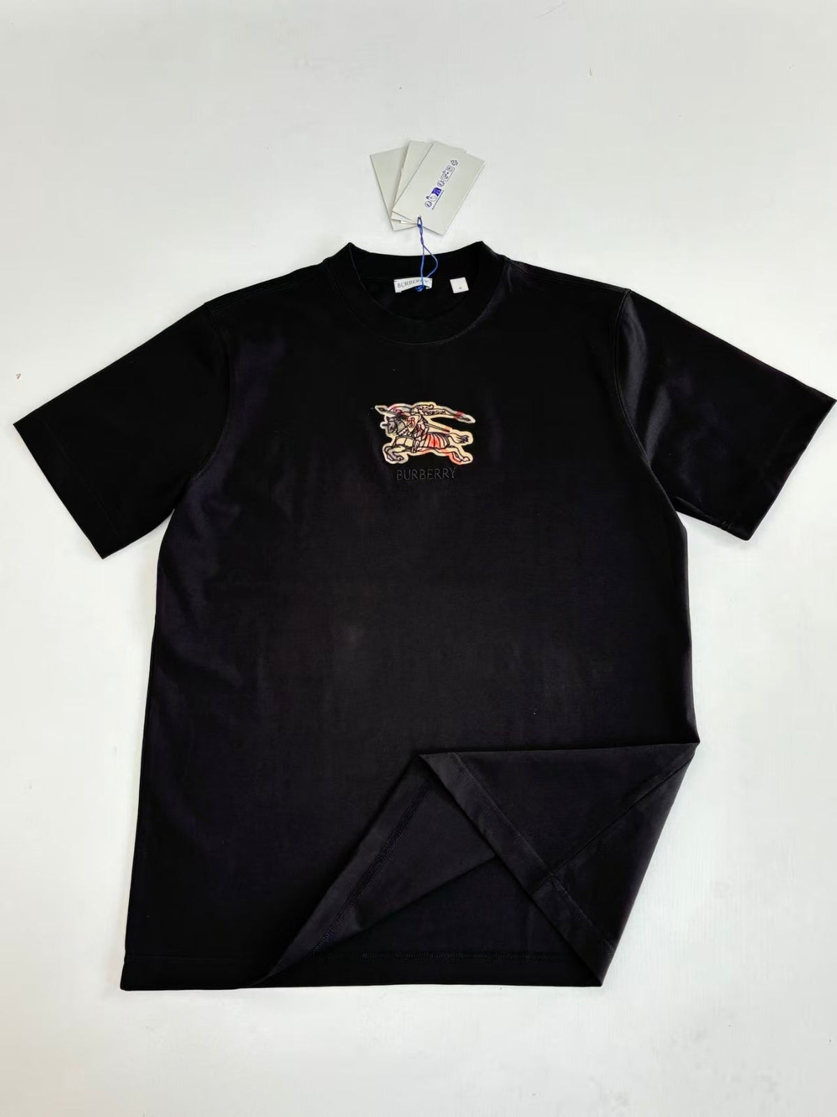 Plaid embroidered short sleeved T-shirt