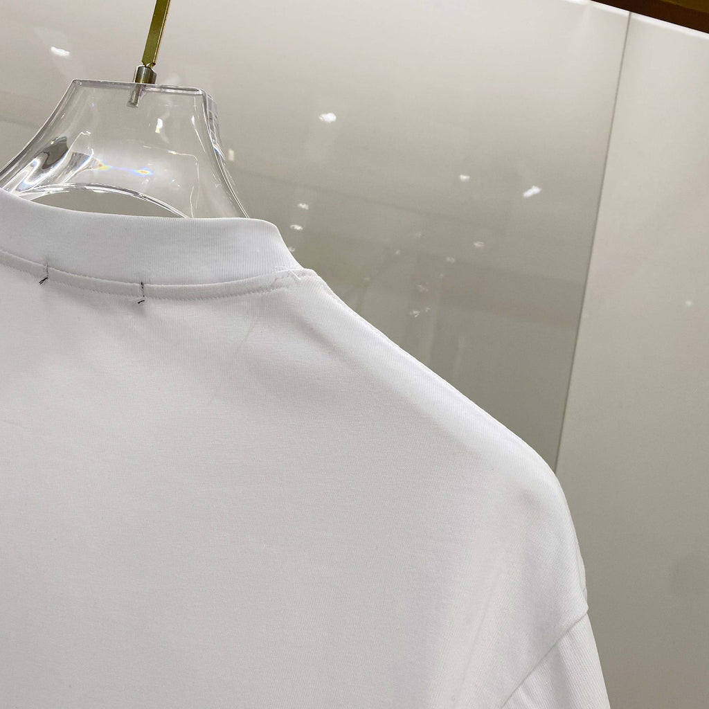 Chest sticker printed logo round neck short sleeved T-shirt 6
