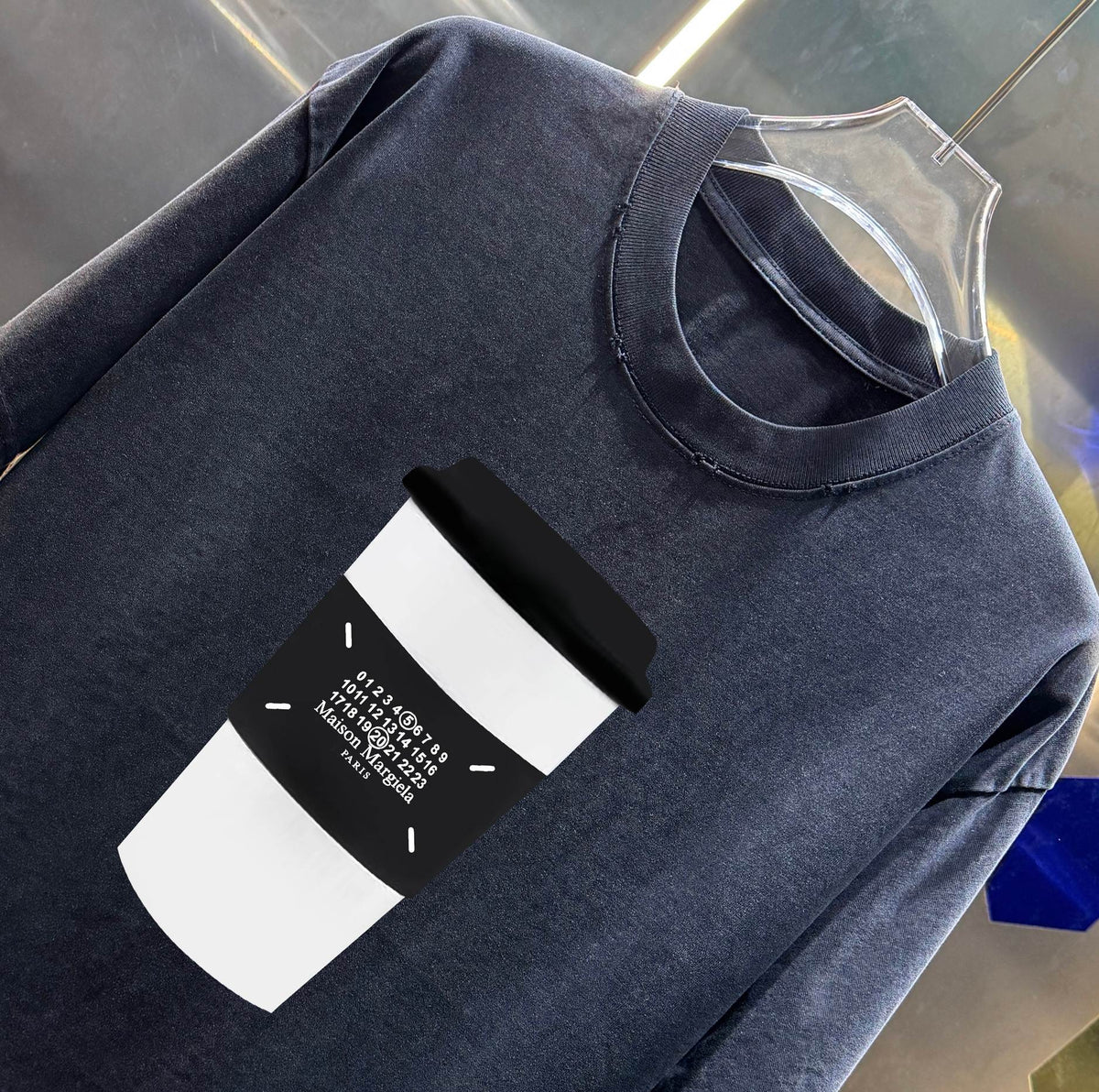 Wash and grind 320g round neck short sleeved T-shirt