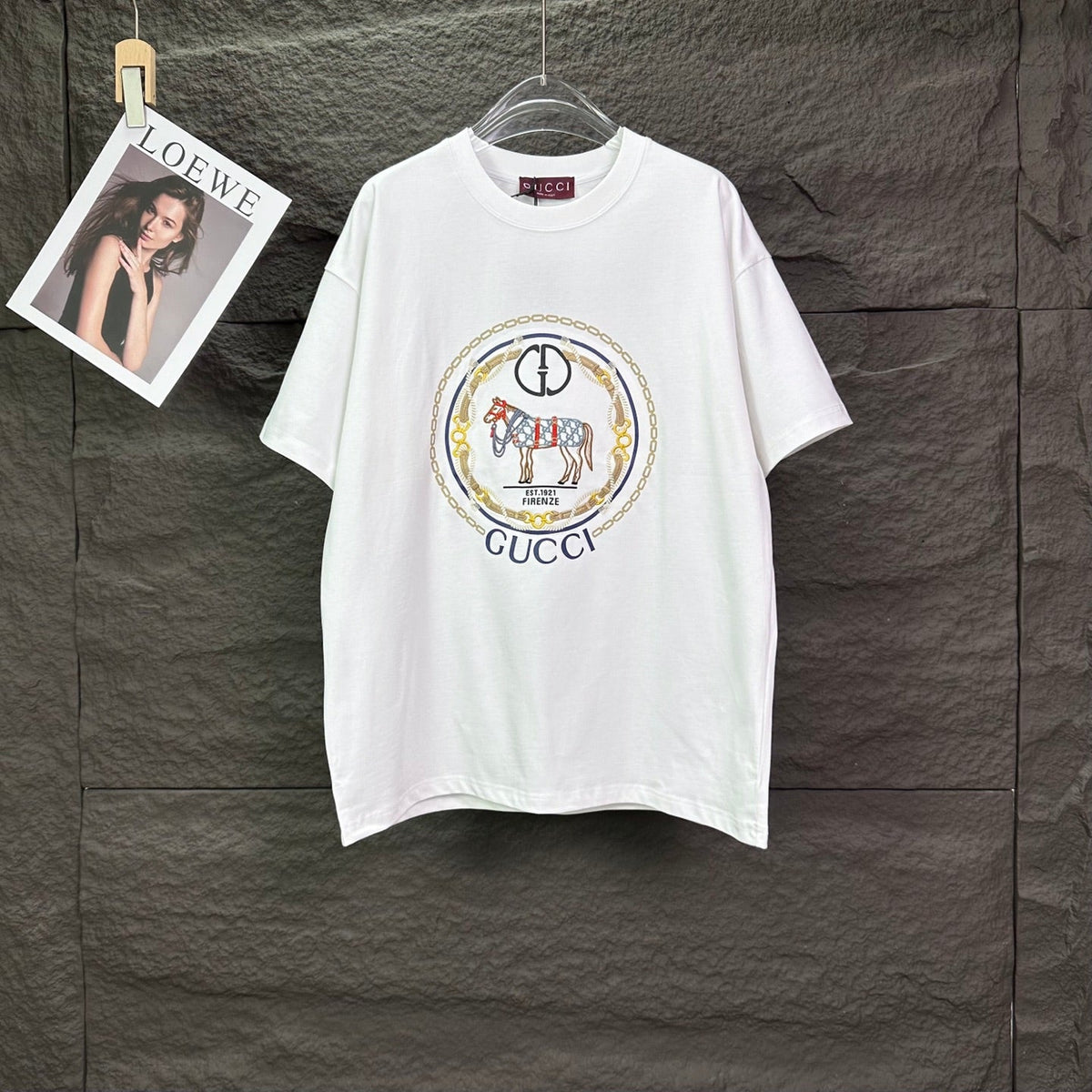 Letter logo couple's short sleeved T-shirt