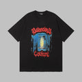 Cotton vintage stage printed short sleeved T-shirt