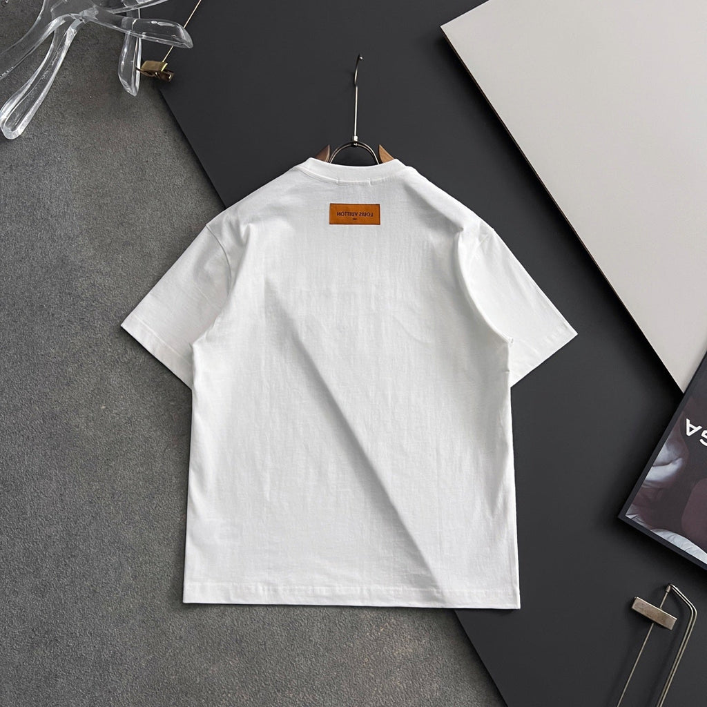 Digital Full Flower Embroidered Round Neck T-shirt