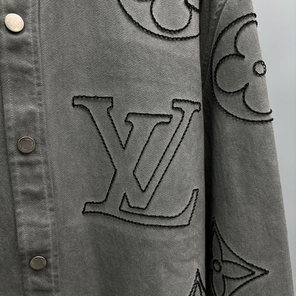 Embroidered denim shirt