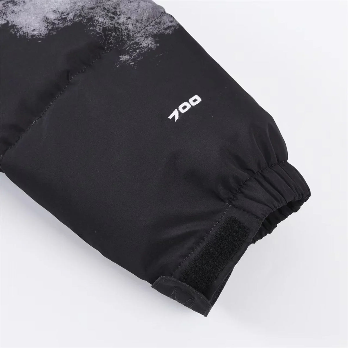 Cloud printed black down jacket