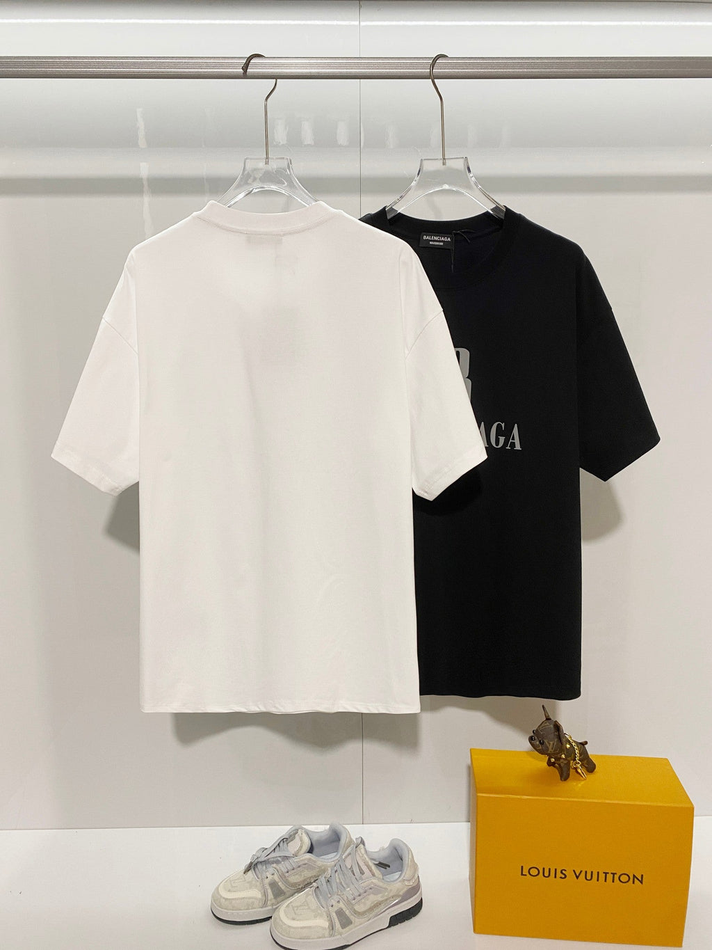 Double B 3D offset printed letter round neck T-shirt