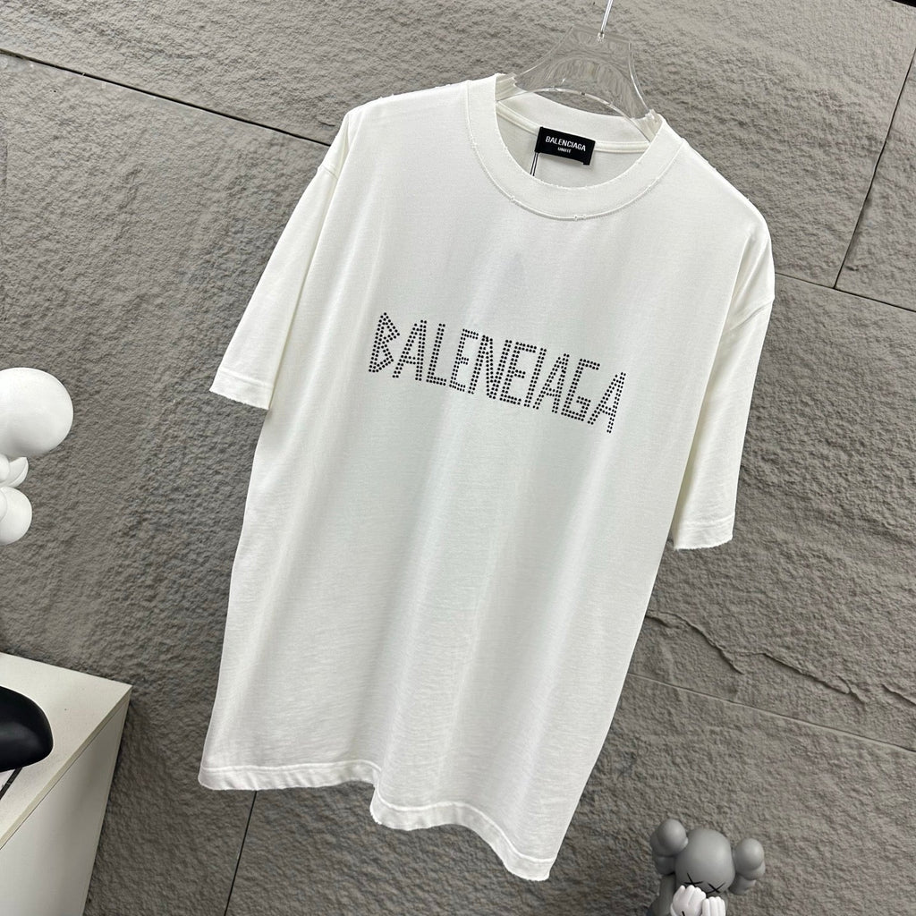 Hot stamping+hot drilling process pure cotton fabric short sleeved T-shirt for both men and women