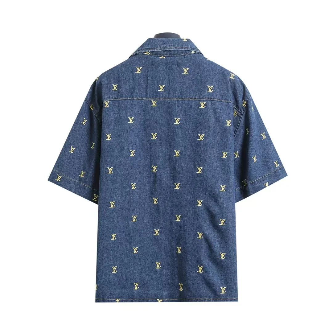 Full embroidered denim suit