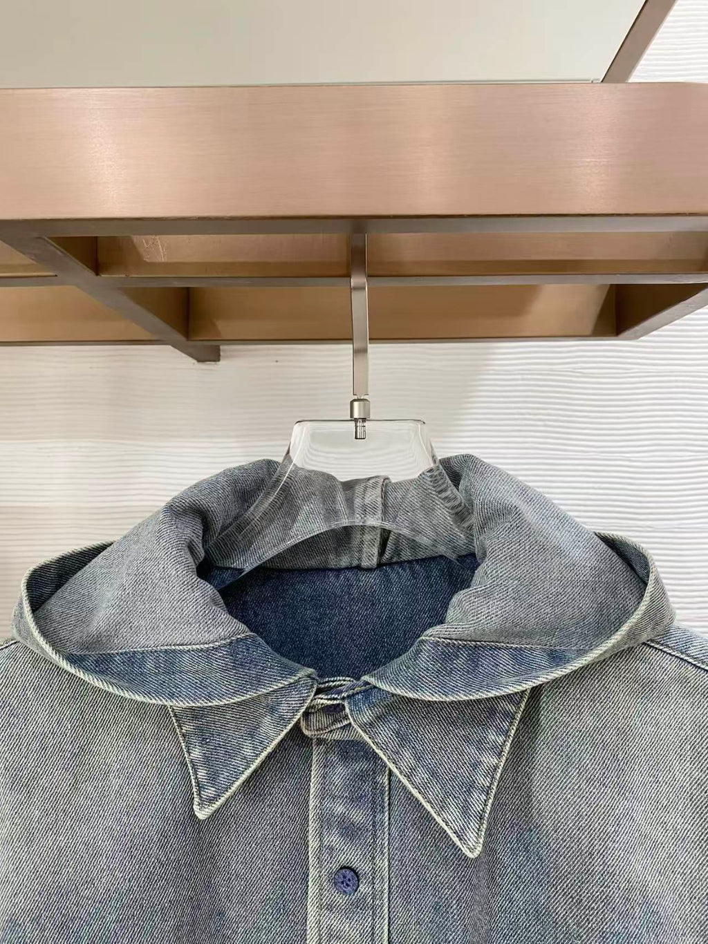 New washed hooded denim jacket