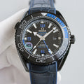 L Size Black Blue Steel - Blue Leather - Automatic - 45.5mm