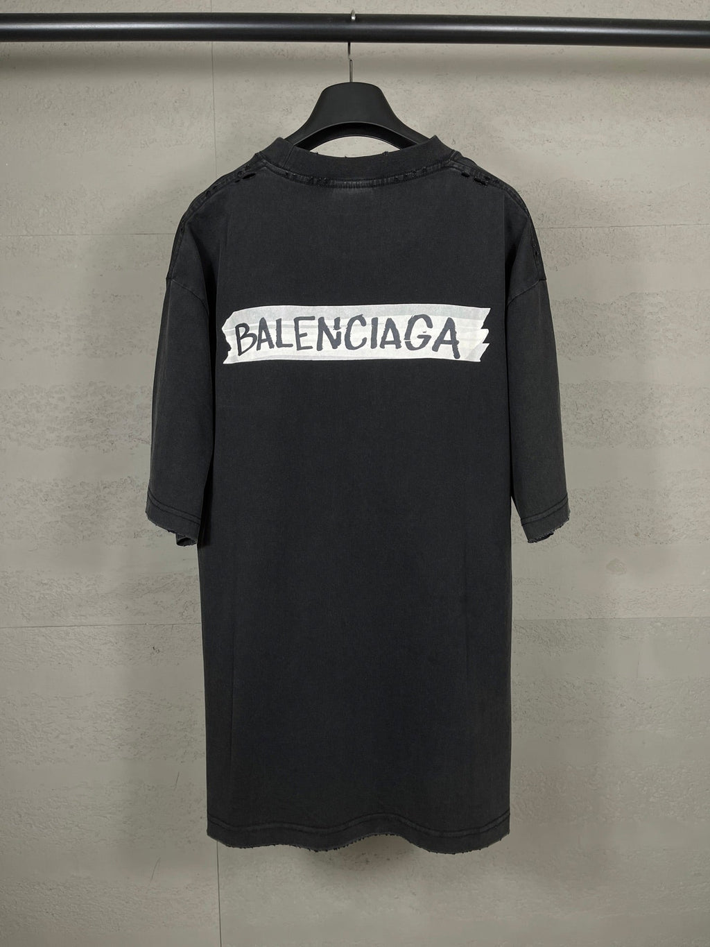 Washed and worn short sleeved T-shirt