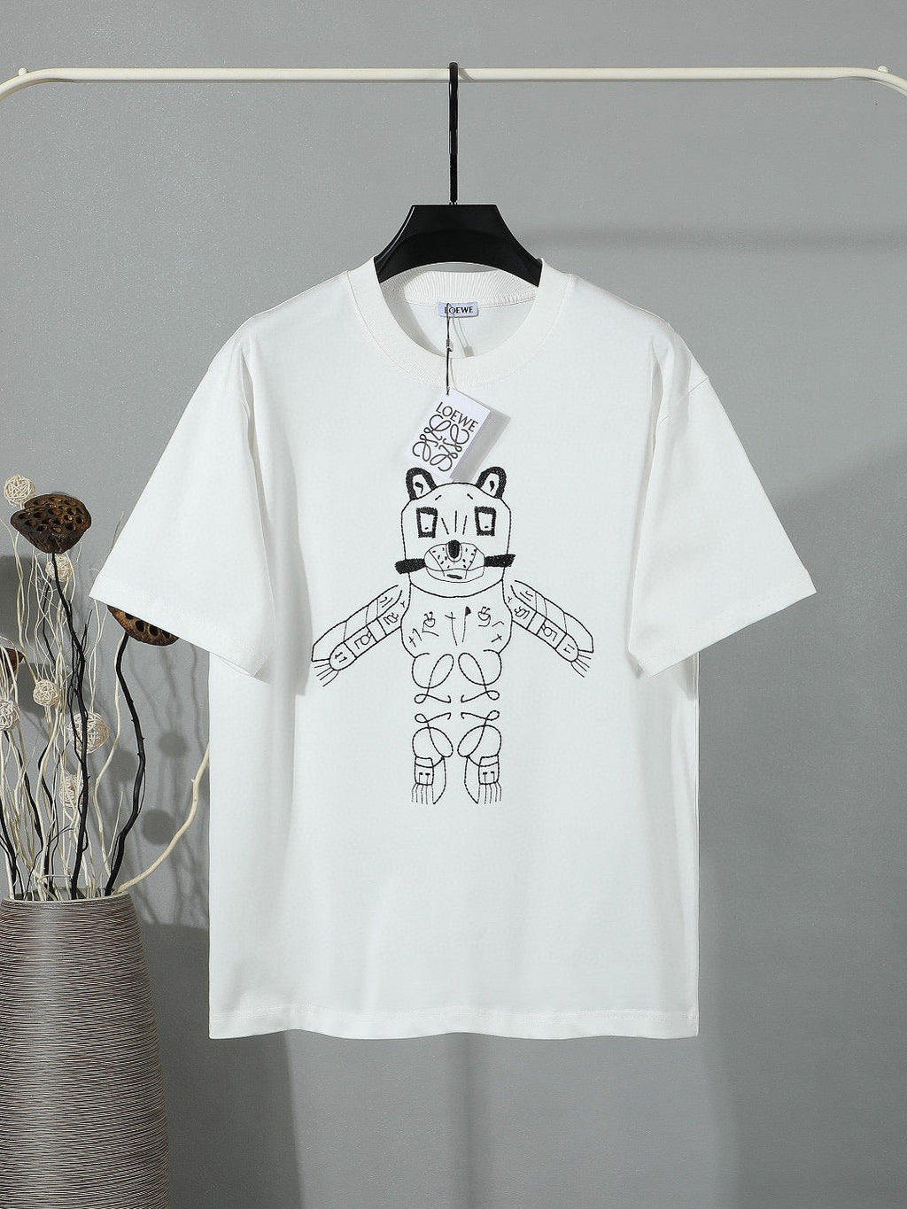 Super cute cartoon animal pattern short sleeved shirt
