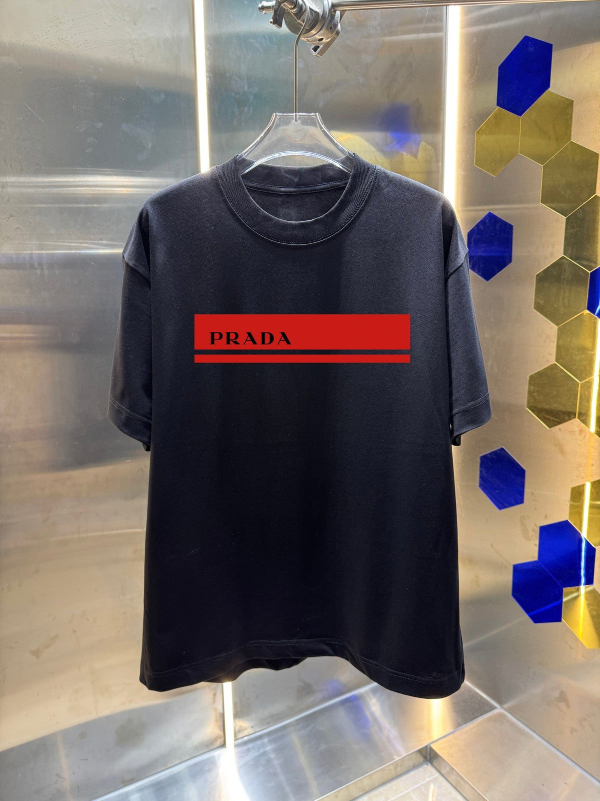 Spring and summer new classic small label color card round neck couple short sleeved T-shir