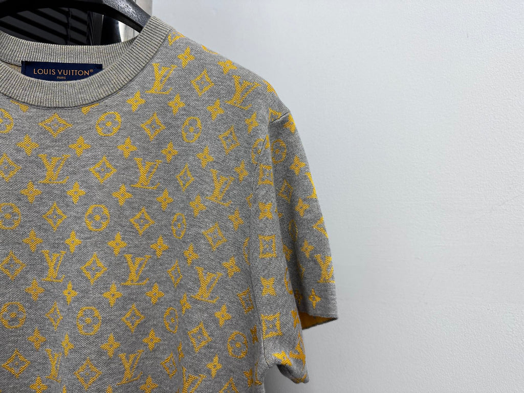 Old flower contrasting woolen short sleeved shirt