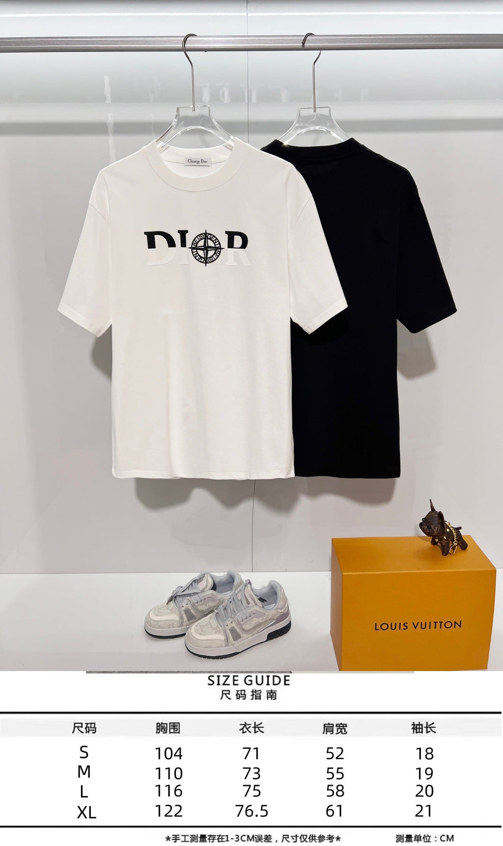 Classic Splicing Color Contrast Offset Letter Round Neck T-shirt