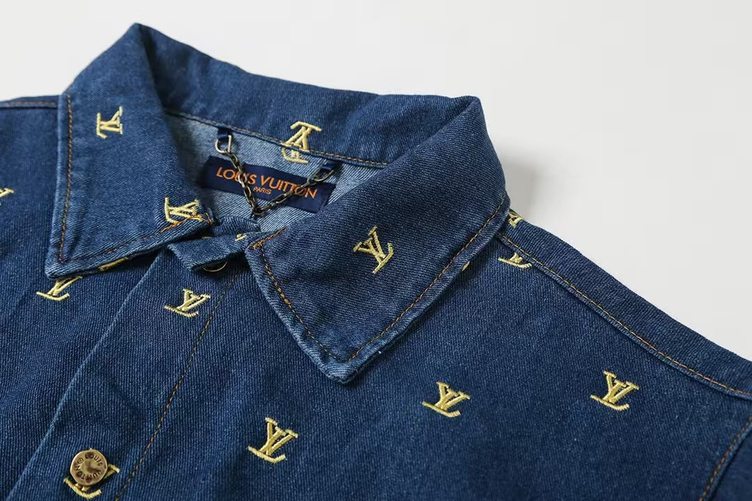 Full embroidered denim suit