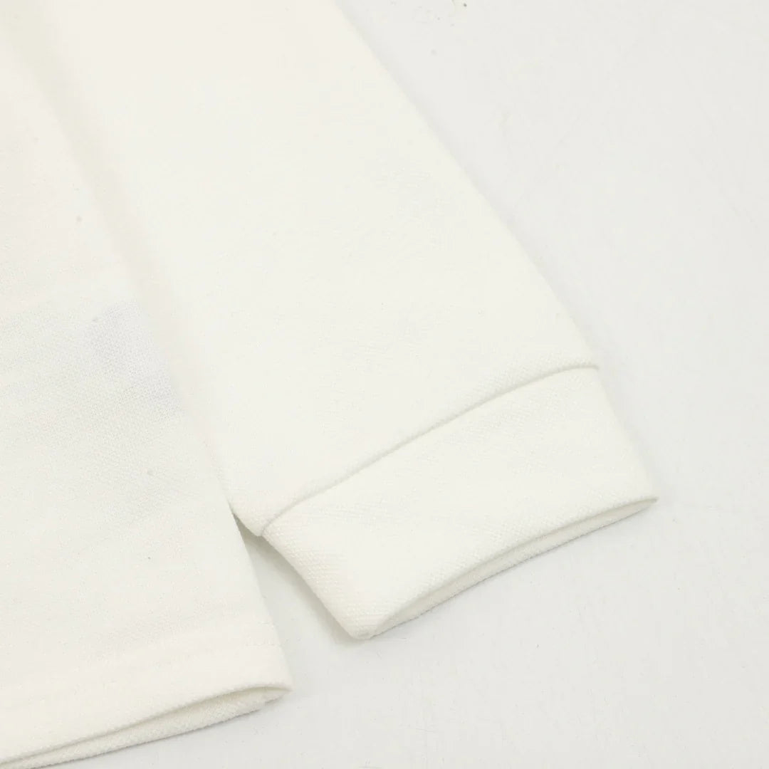 Horseshoe embroidery lapel long sleeved polo shirt