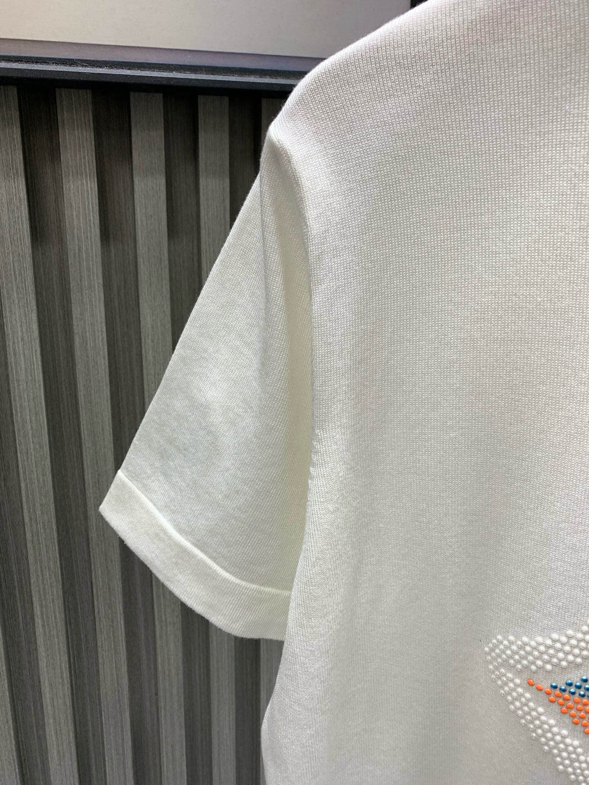 Colorful Diamond Floral Knit T Shirt