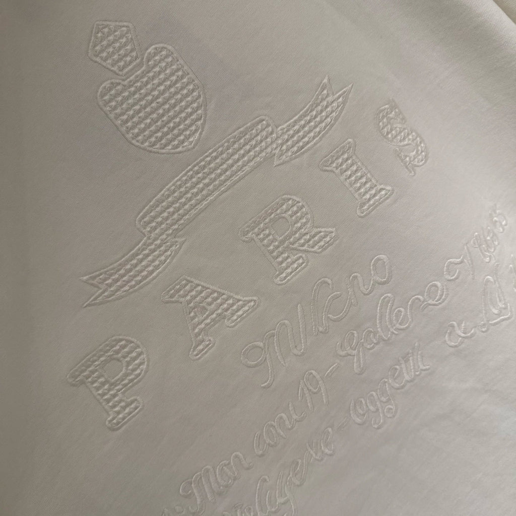 Front three-dimensional embroidery and back cloth embroidery T-shirt