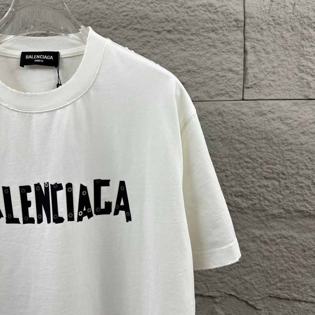 Hot stamping+hot drilling process pure cotton fabric short sleeved T-shirt for both men and women